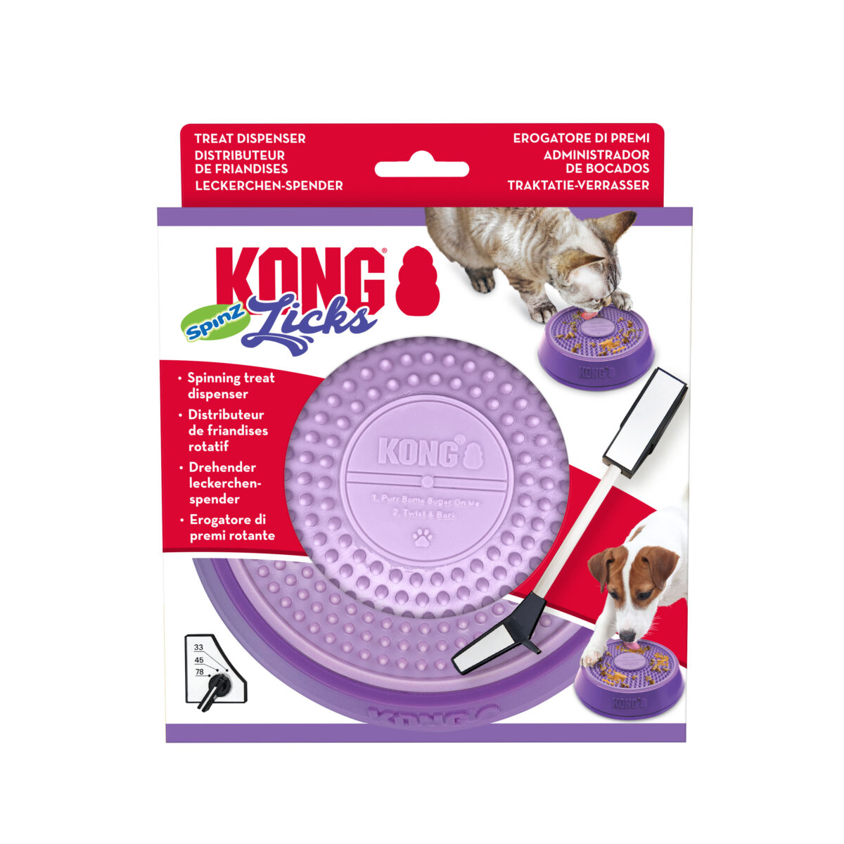 KONG DOG/CAT LICKS SPINZ S (PLPS3E) WEPET CÃO GATO