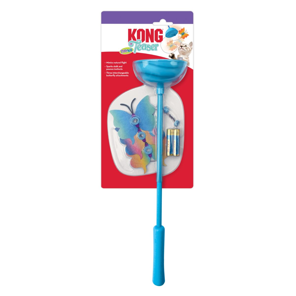 CAT57_ON_PK_1 KONG CAT TEASER PURRSUIT BUTTERFLY (CAT57E WEPET GATO