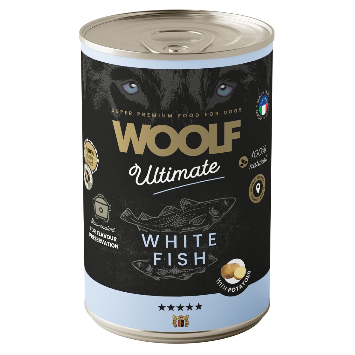 WOOLF ULTIMATE HÚMIDO CÃO PEIXE BRANCO 400GR WEPET