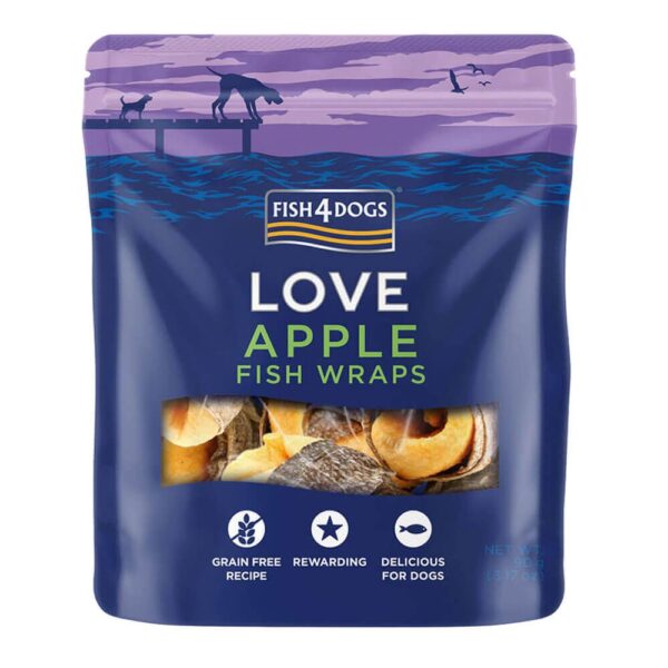 F4D Love Apple Fish Wraps 90g wepet cão