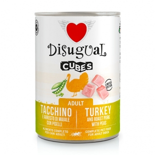 DSG PERRO CUBES PAVO Y CERDO ASADO CON GUISANTES 400GR WEPET DISUGUAL