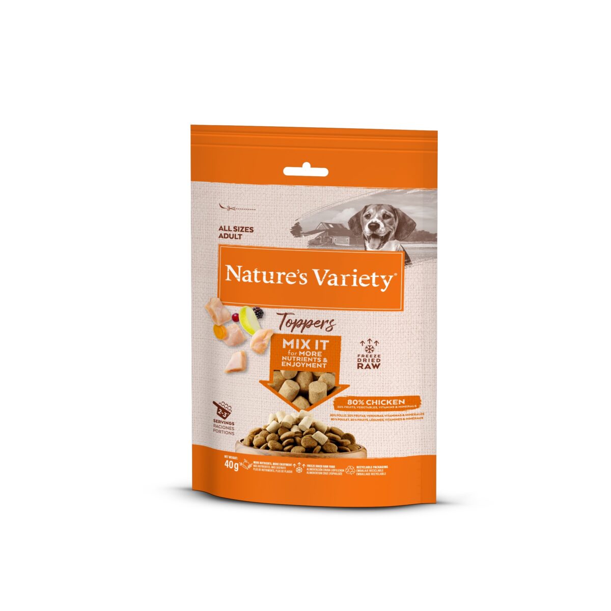 NV DOG FD TOPPERS CHICKEN 40 GR