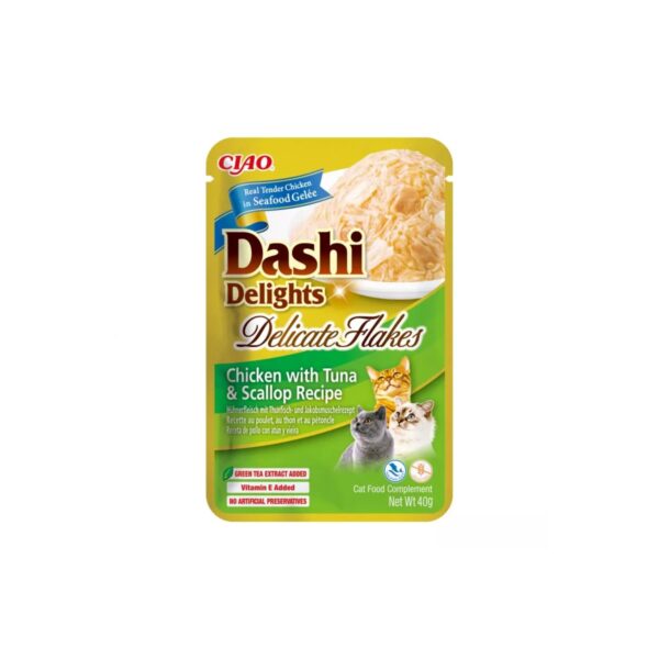 Dashi Cat DELIGHTS Delicate Flakes Frango/Atum/Vieira 40g wepet