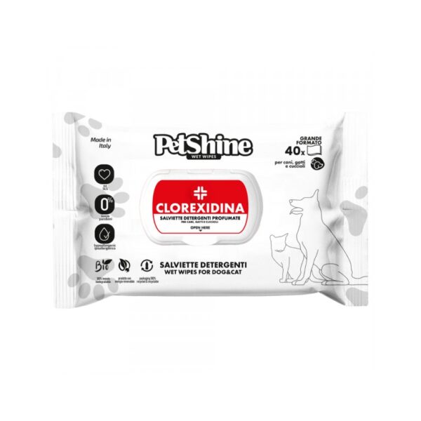 Petshine Toalhitas com fragrância clorexidina- 40 UND WEPET