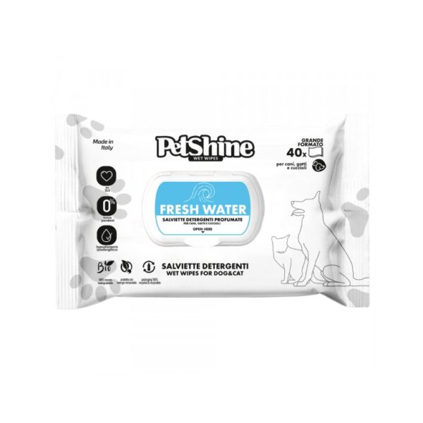 Petshine Toalhitas com fragrância fresh water 40 UND WEPET