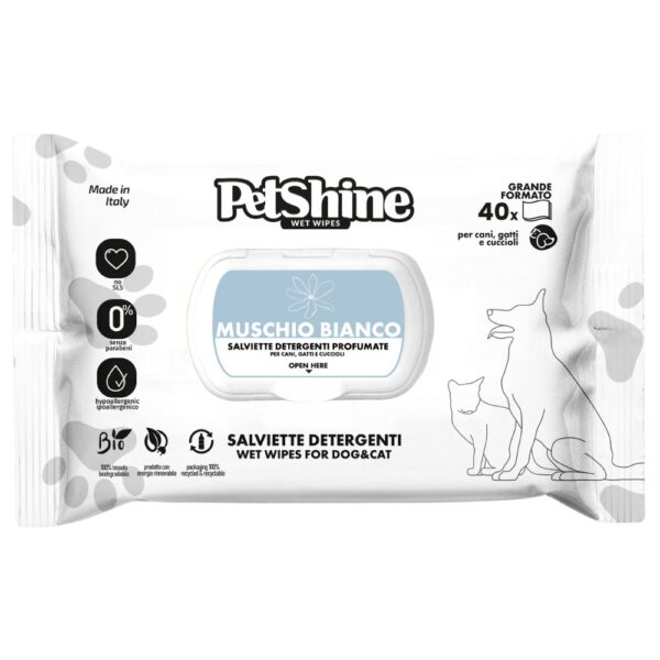 Petshine Toalhitas com fragrância white musk 40 UND WEPET