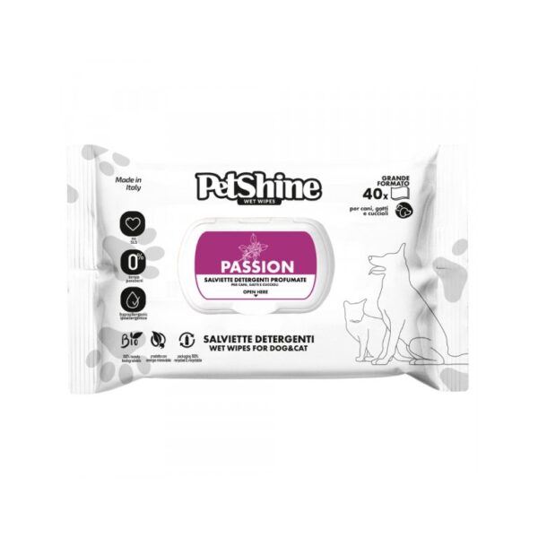 Petshine Toalhitas com fragrância passion 40 UND WEPET