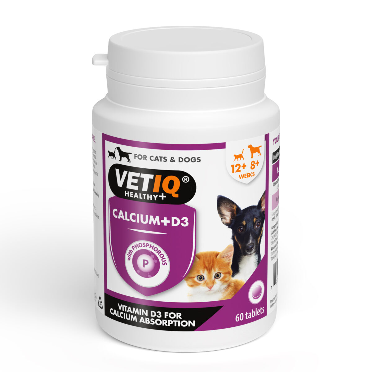 Comprimidos VETIQ® Cálcio +D3 cão gato wepet