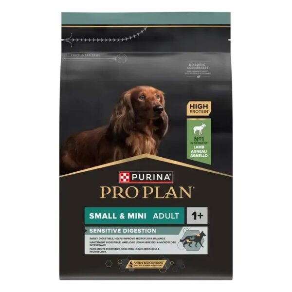 PRO PLAN Cão Adulto de Porte Pequeno & Mini Digestão Sensível Rico em Borrego 3KG WEPET