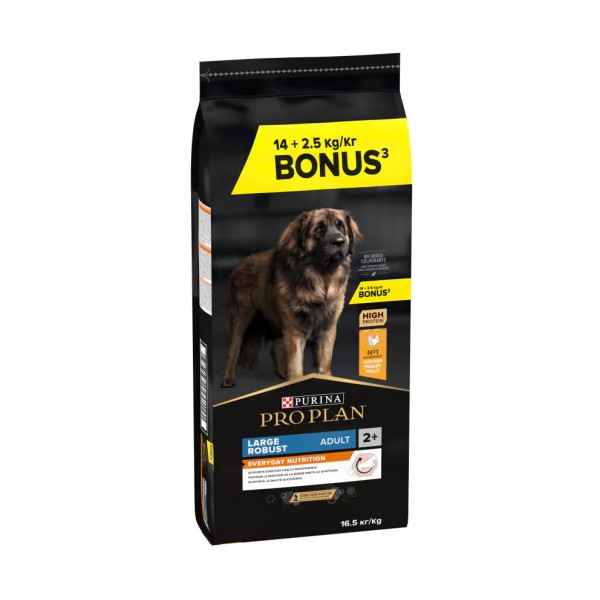 PURINA® PRO PLAN® Everyday Nutrition Large Robust Adult Frango 14kg+2,5kg 16,5kg wepet