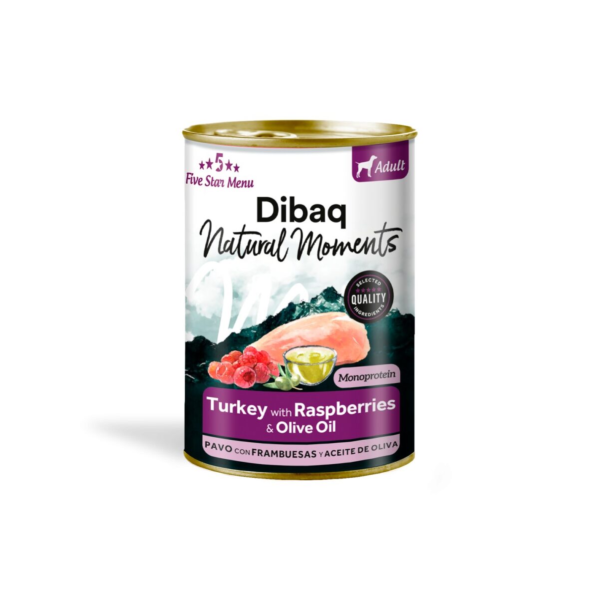 DIBAQ NATURAL DOG ADULT TURKEY WITH RASPBERRIES 380G WEPET