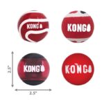 KONG SIGNATURE BALL ASSORTED 4-PK MD (SKM2E) WEPET