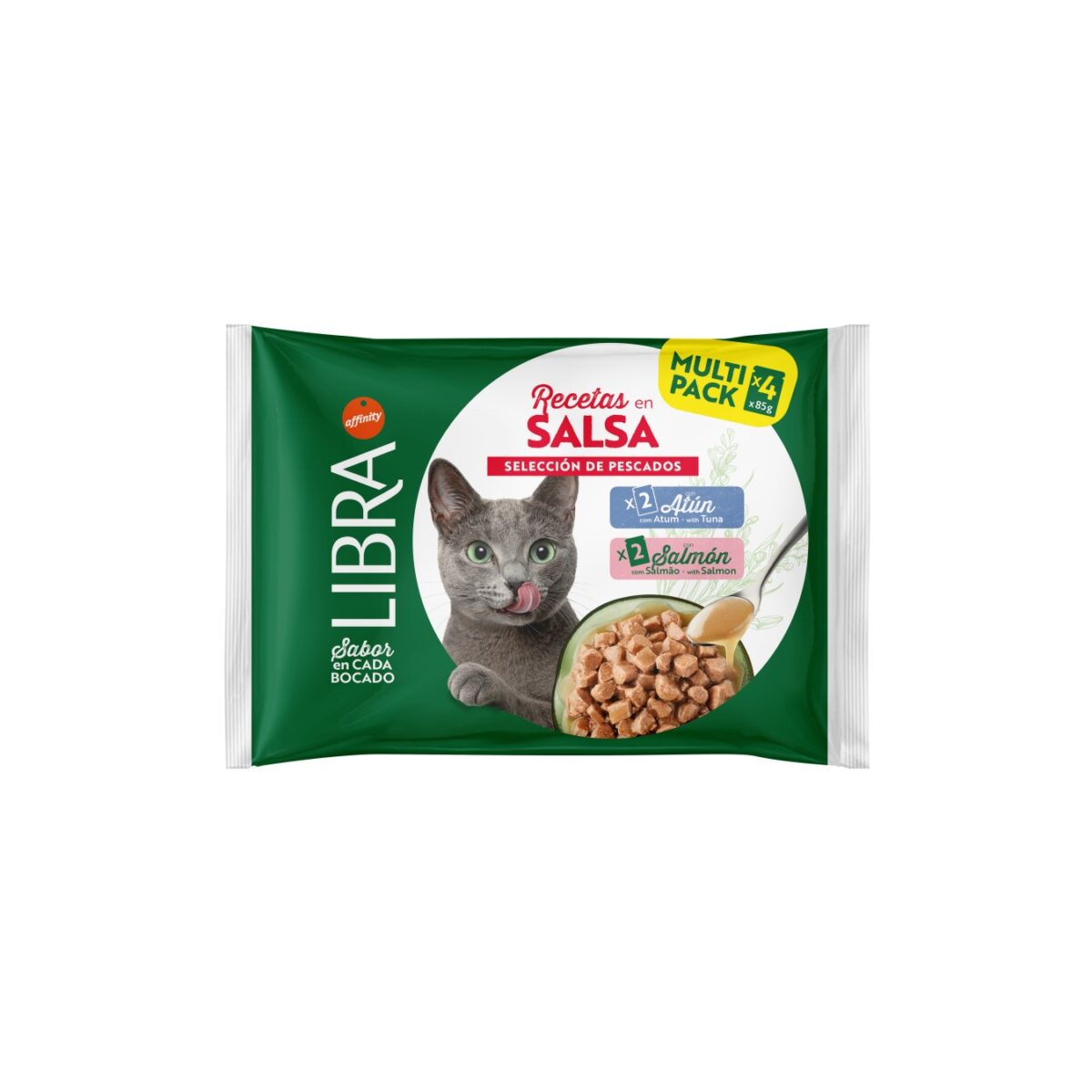 LIBRA GATO WET P MOLHO SALMÃO&ATUM FWP (85GRX4SQ) WEPET