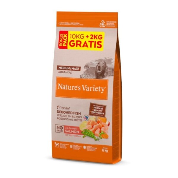 Nature's Variety Sem Grãos Médio Maxi Salmão Adulto 10+2kg wepet